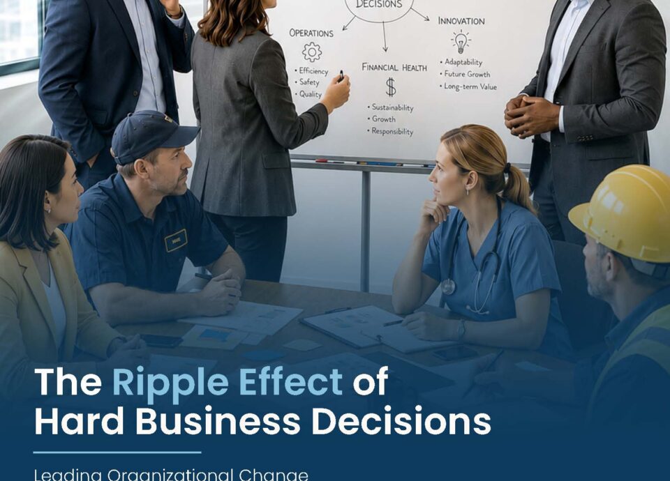 Leaders making a hard business decision