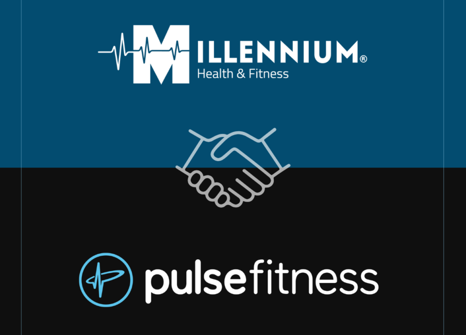 MHF Logo shaking hands with Pulse Fitness logo
