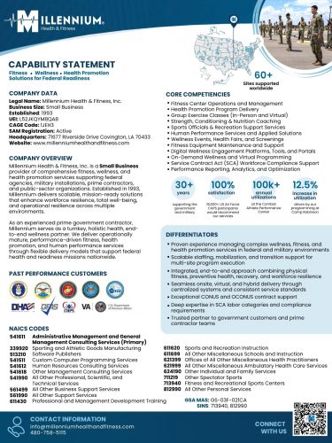MHF Capabilities Statement - Differentiators Highlighted